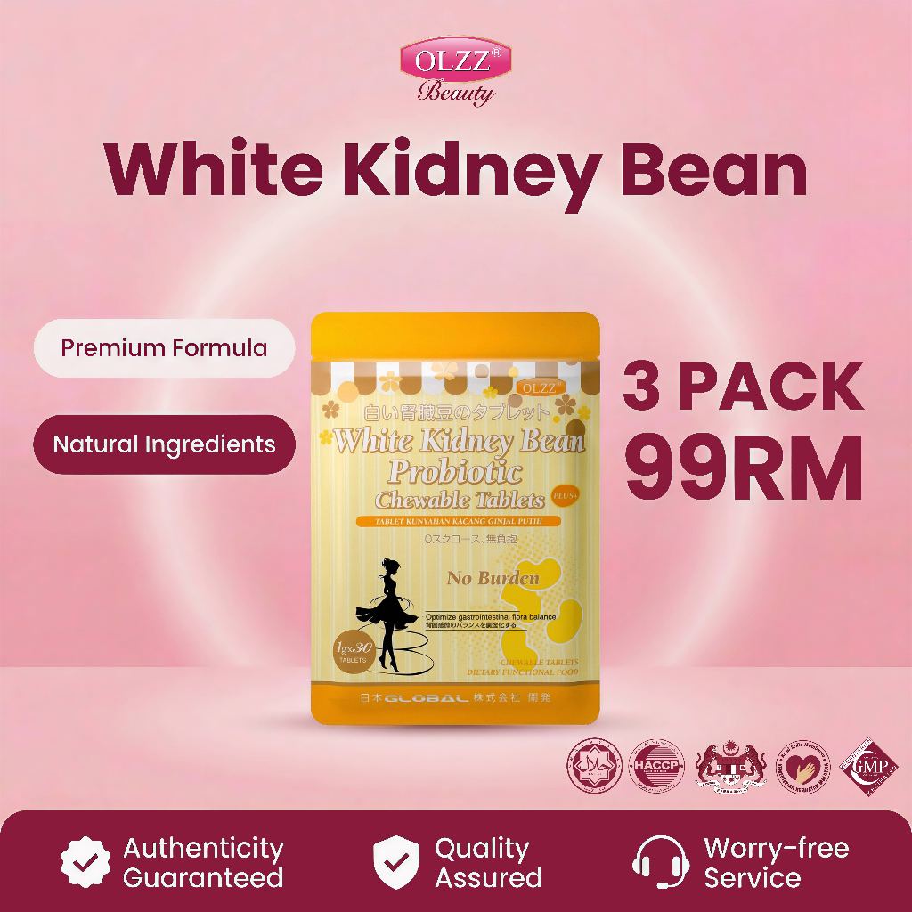 OLZZ White Kidney Bean Probiotic Tablet 30s Halal | Carb Control & Gut ...