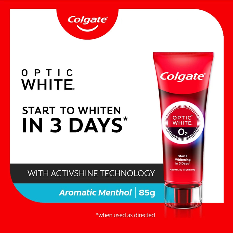 Colgate Optic White O2 Oxygen Whitening Activshine Aromatic Menthol ...