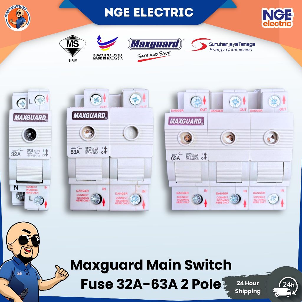 Maxguard 32A~63A 2pole Switch Fuse Main Switch | Shopee Malaysia
