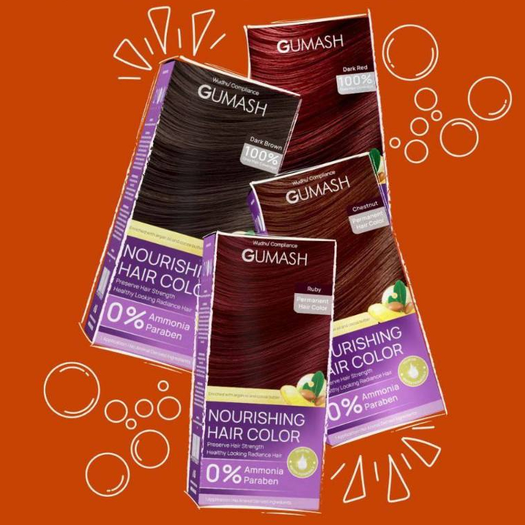 GUMASH RUBY Hair Color Pewarna Rambut Halal Telap Air Sah Solat Hair ...
