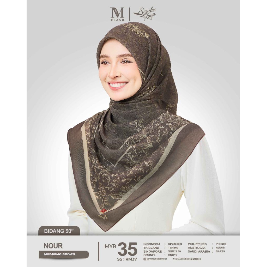 MINAZ HIJAB BIDANG 50 SETULUS RAYA PRINTED 🩶🩶 | Shopee Malaysia