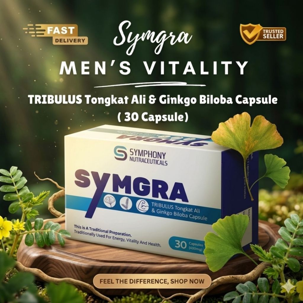 SYMGRA MEN STAMINA Tongkat Ali Tribulus Ginkgo Biloba Supplement NEW ...