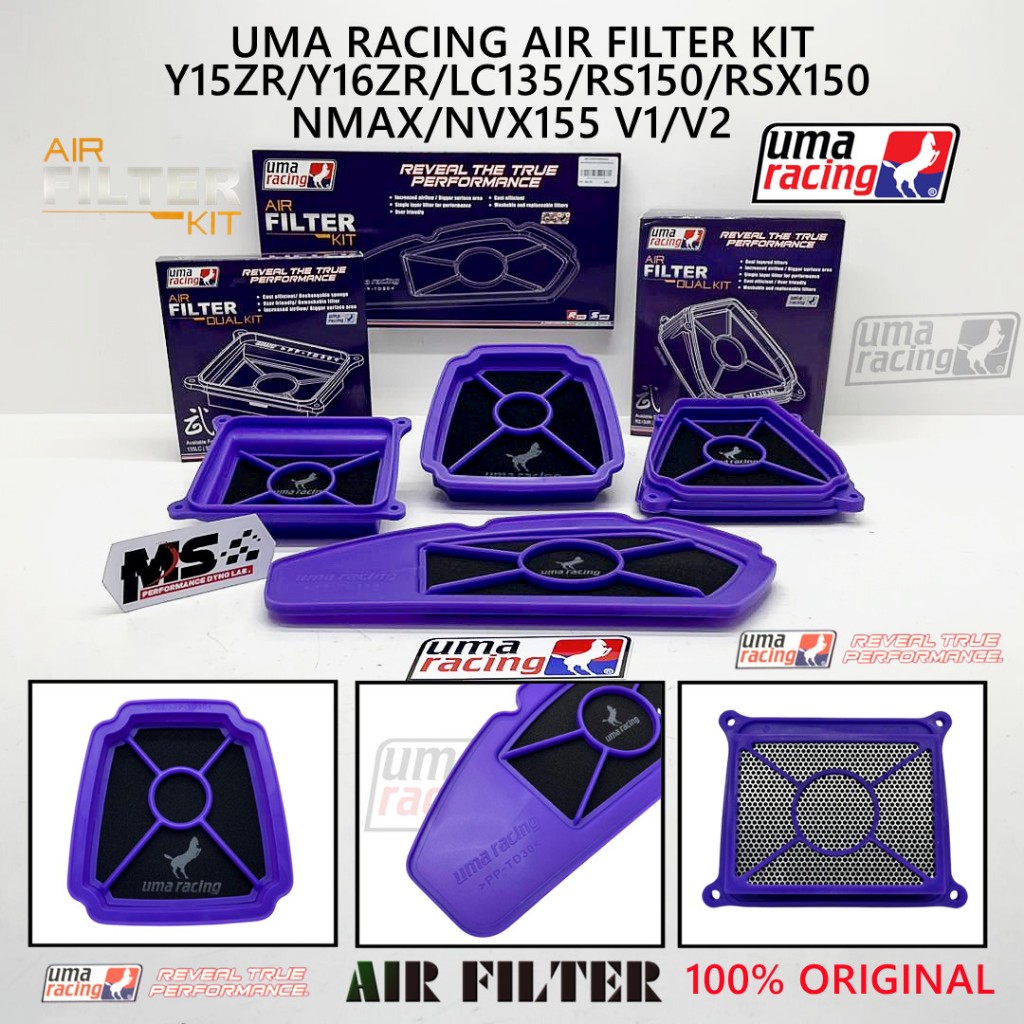 Uma Racing Air Filter Dual Kit For Y15ZR/Y16ZR/RS150/RSX/LC135/NVX155 ...