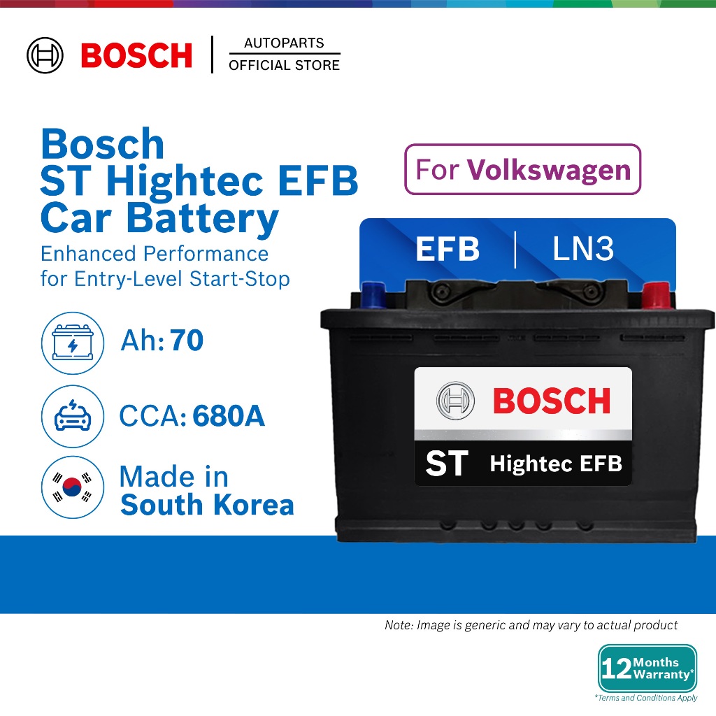 [DELIVERY ONLY] Bosch ST Hightec EFB LN3 DIN70 MF for Volkswagen VW ...
