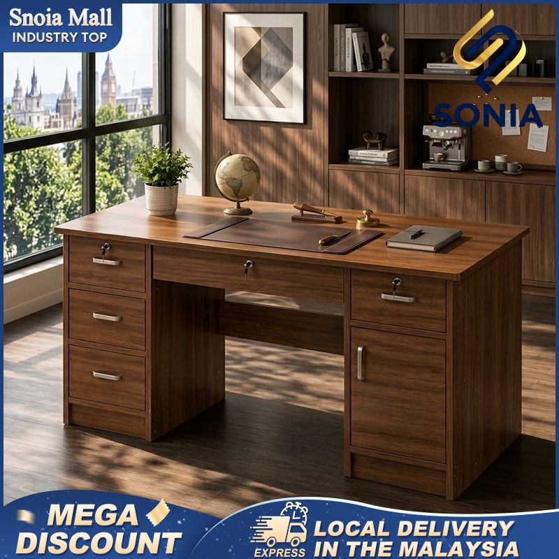 Meja Belajar Office Table Study Table Desk Wooden Computer Desk ...