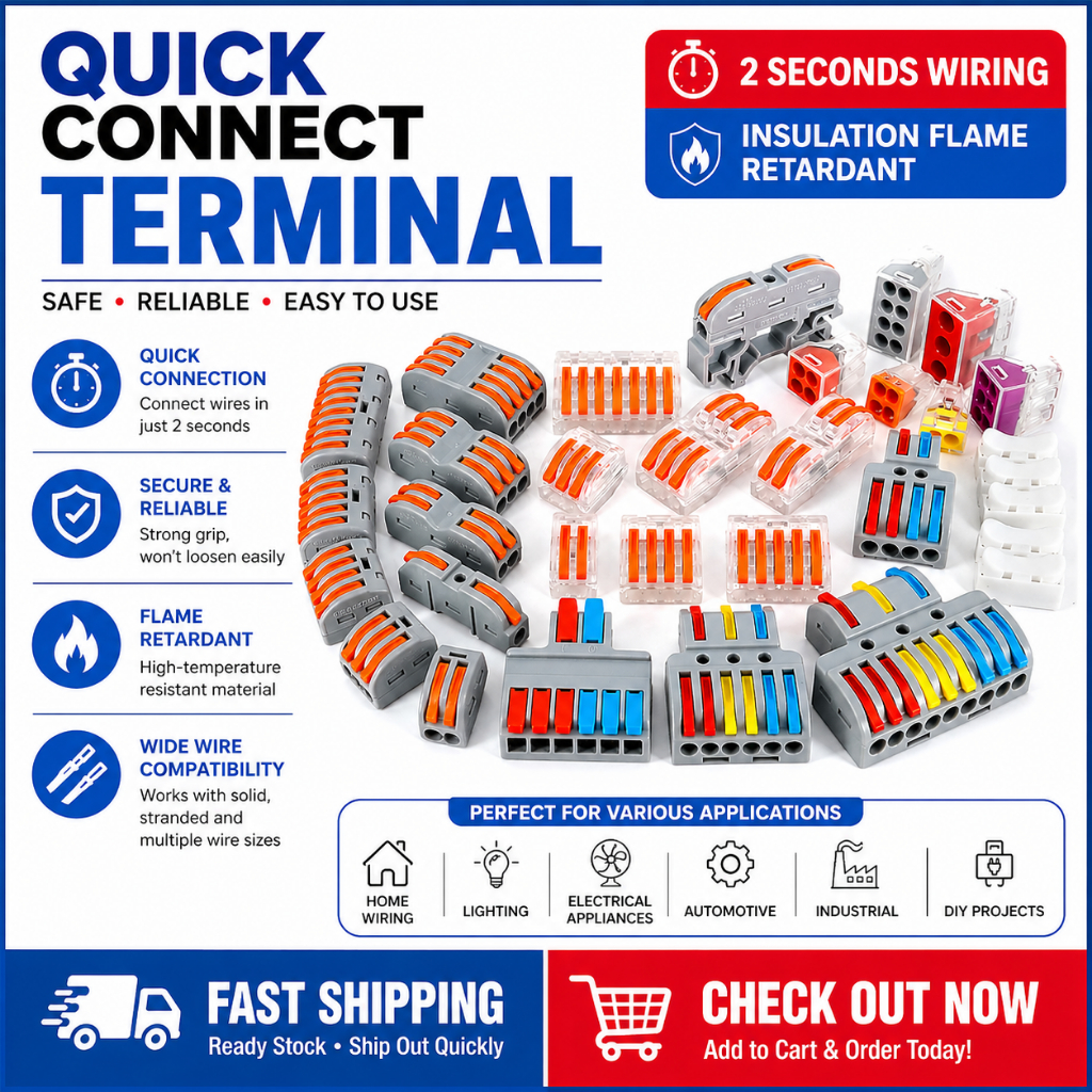 Wiring Cable Connector Clip Reusable Terminal - Fast, Safe & Quick Wire ...
