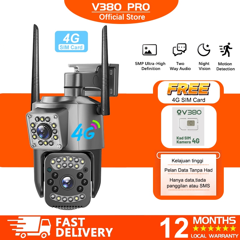 V380 Pro Wireless Dual lens Outdoor Waterproof Wifi 360 Cctv Camera HD ...