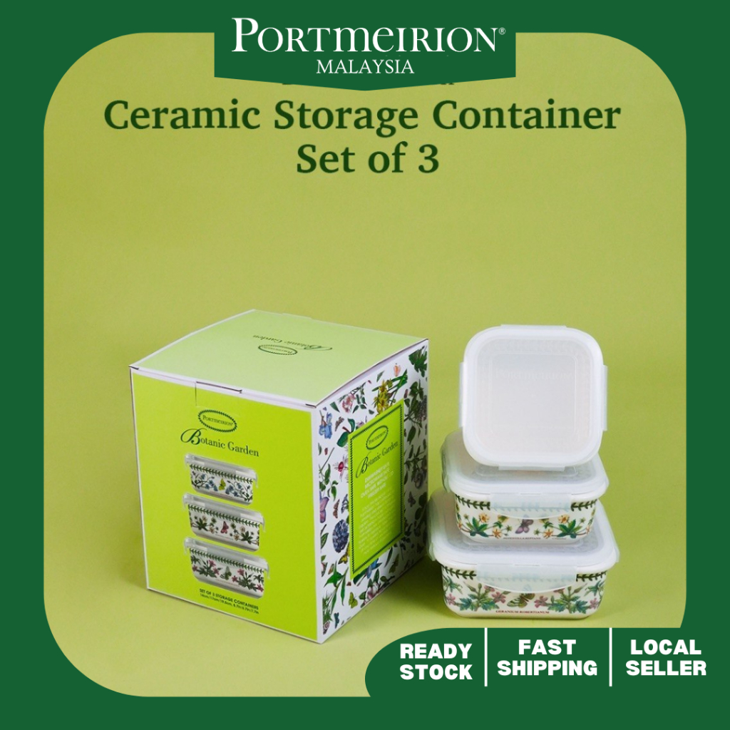 Portmeirion Botanic Garden Set of 3 Ceramic Storage Container - (CHN ...