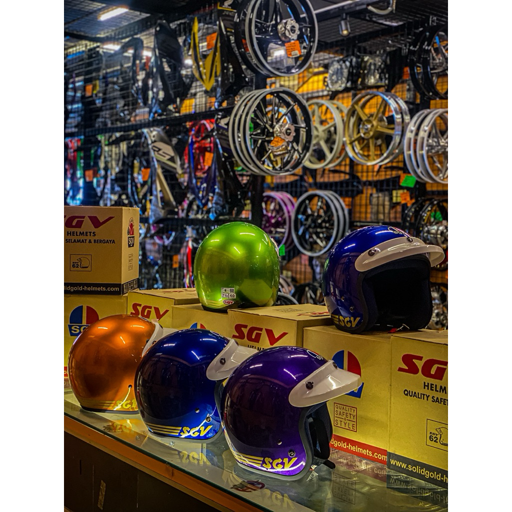 HELMET SGV TRENDY RAYA WITH WHITE CAP SIZE 60CM / 62CM | Shopee Malaysia