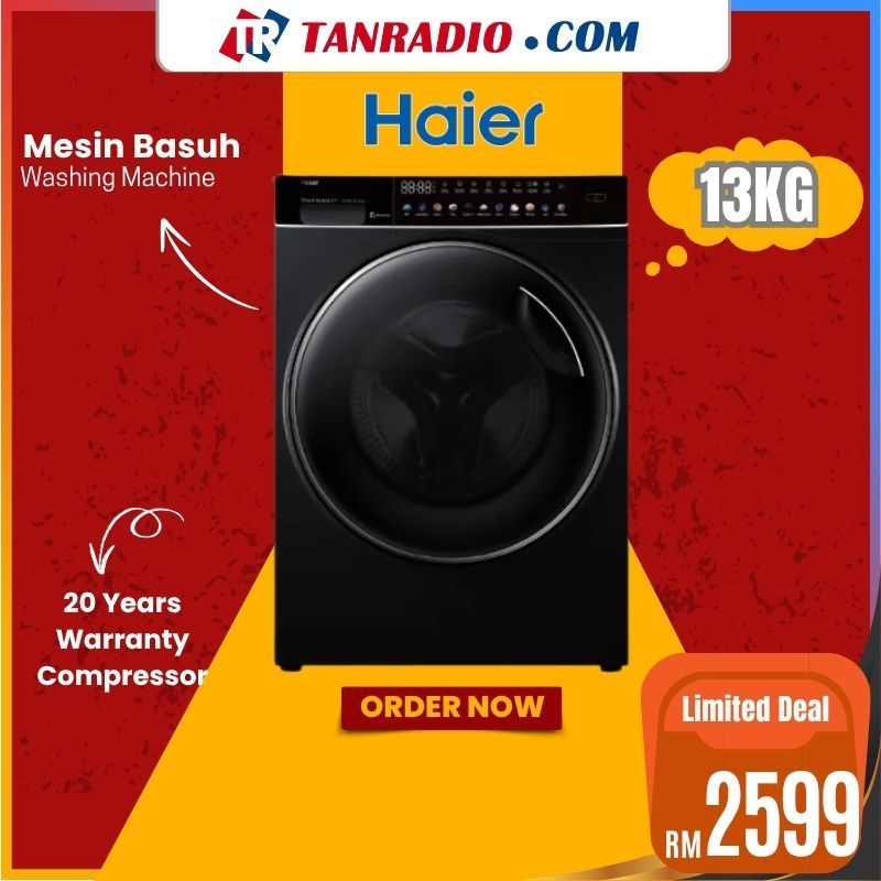 Haier 13kg Front Load Washer Inverter Color AI Panel Mesin Basuh 洗衣机