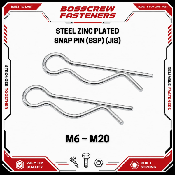 Zinc (White) - Snap Pin (R Pin) M6 M8 M10 M12 M14 M16 M18 M20 | Shopee ...