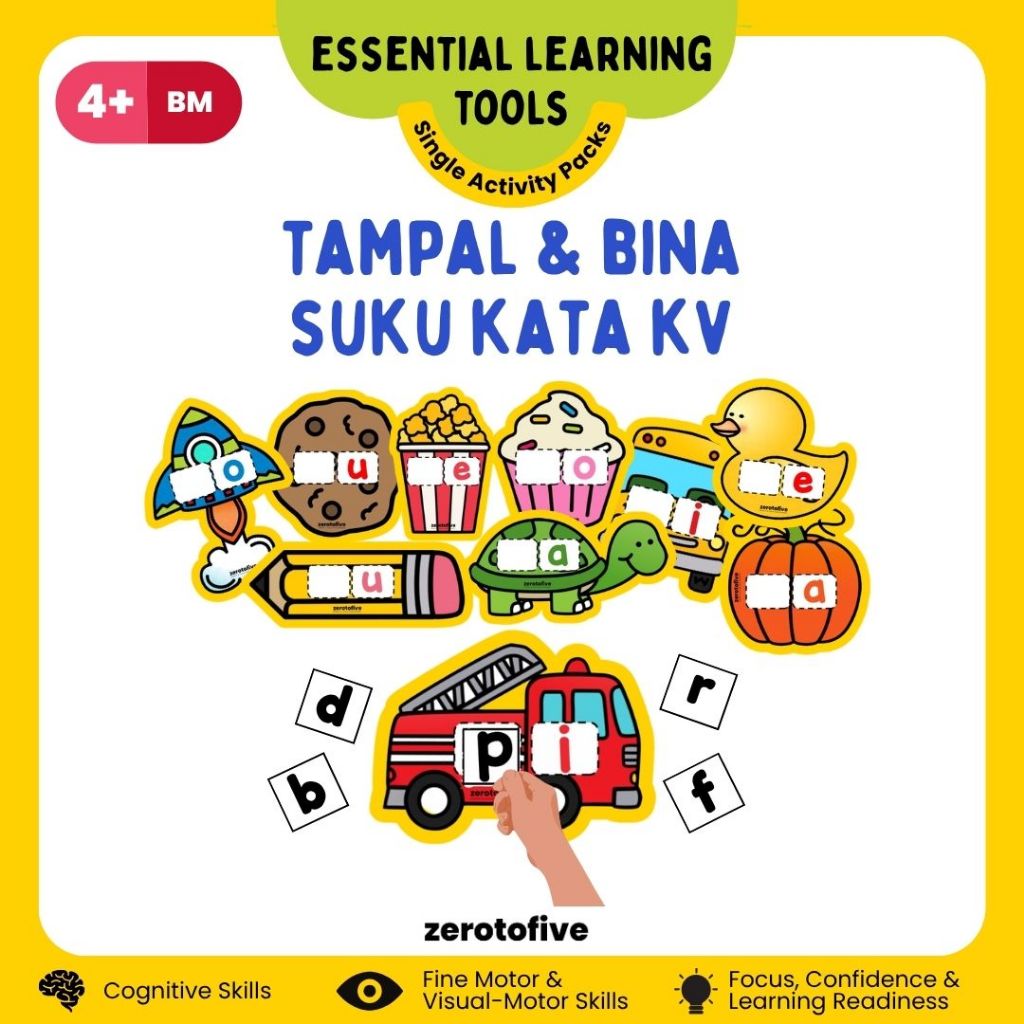 Pantas Membaca Suku Kata KV Prasekolah Kad Imbas Mengeja Menulis Bahasa ...