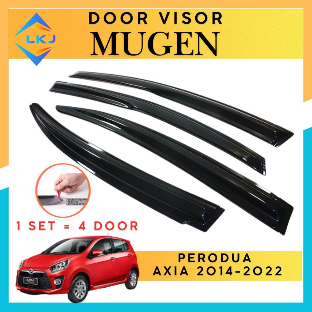 Perodua Axia 2014-2022 Door Visor Mugen Air Press Window Wind Deflector ...