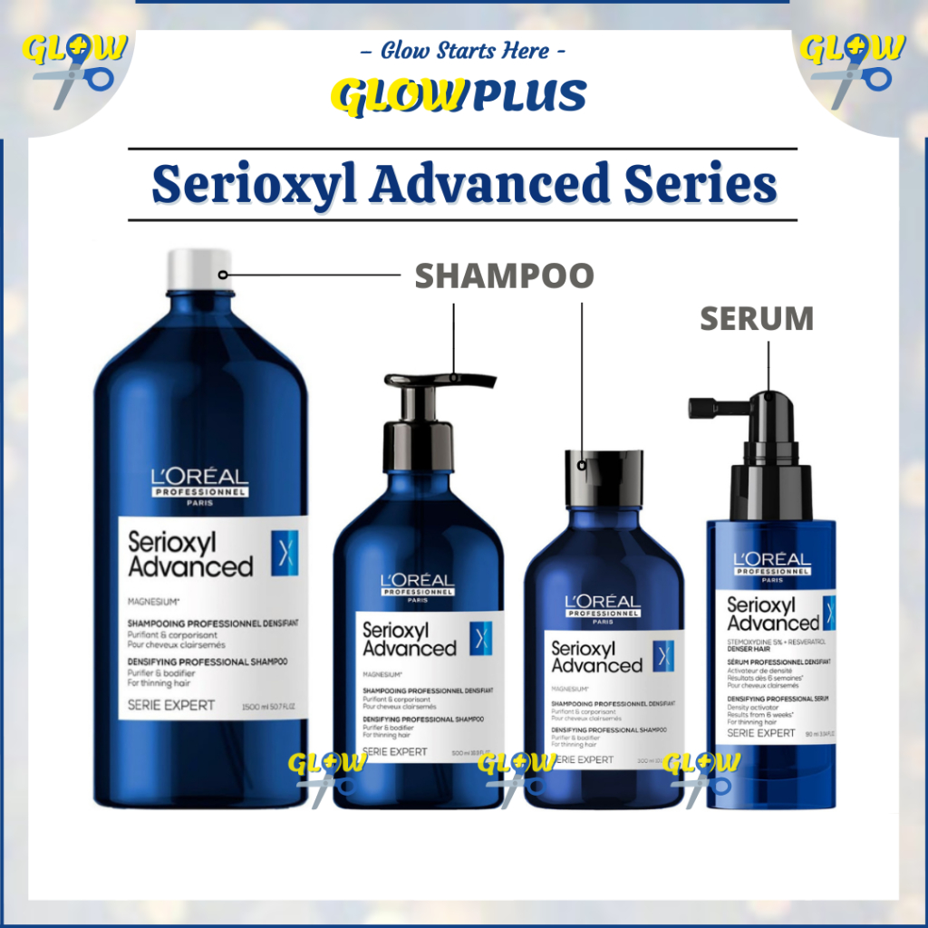 LOREAL Serioxyl Advanced Shampoo Denser Hair Serum Anti Hair Fall ...