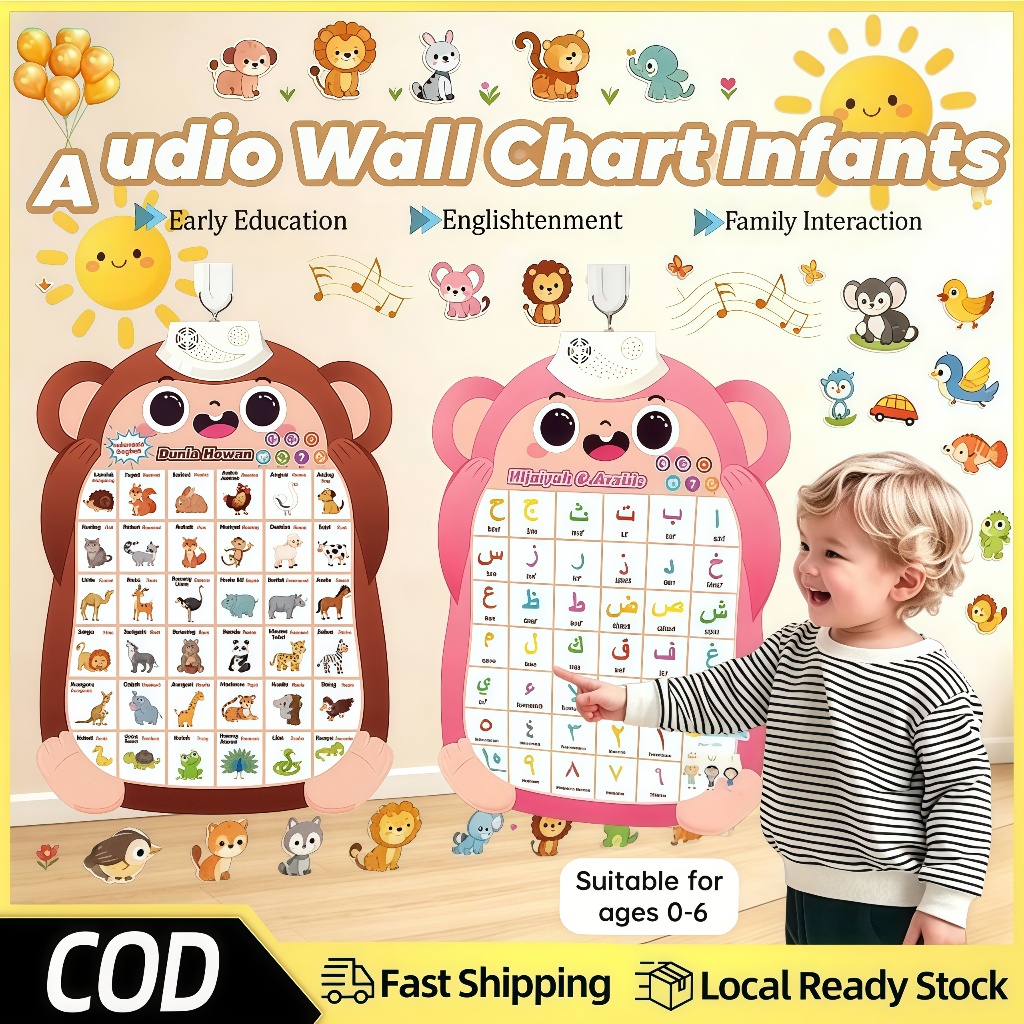 Ready Stock English Interactive Talking Alphabet Poster Wall Chart With ...