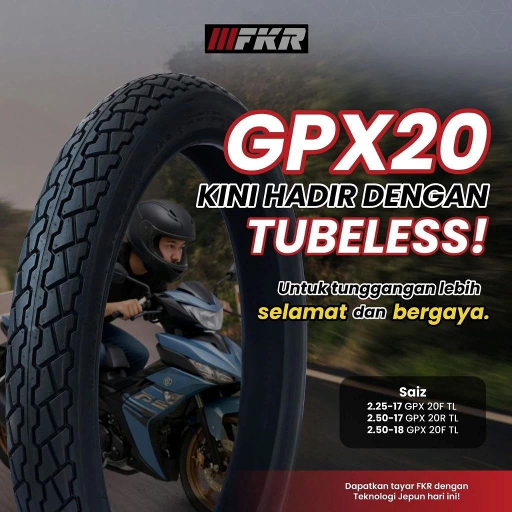 2026} TAYAR FKR MOTORCYCLE TYRE GPX 20 , GPX20 F , GPX20R BUNGA SOTONG ...