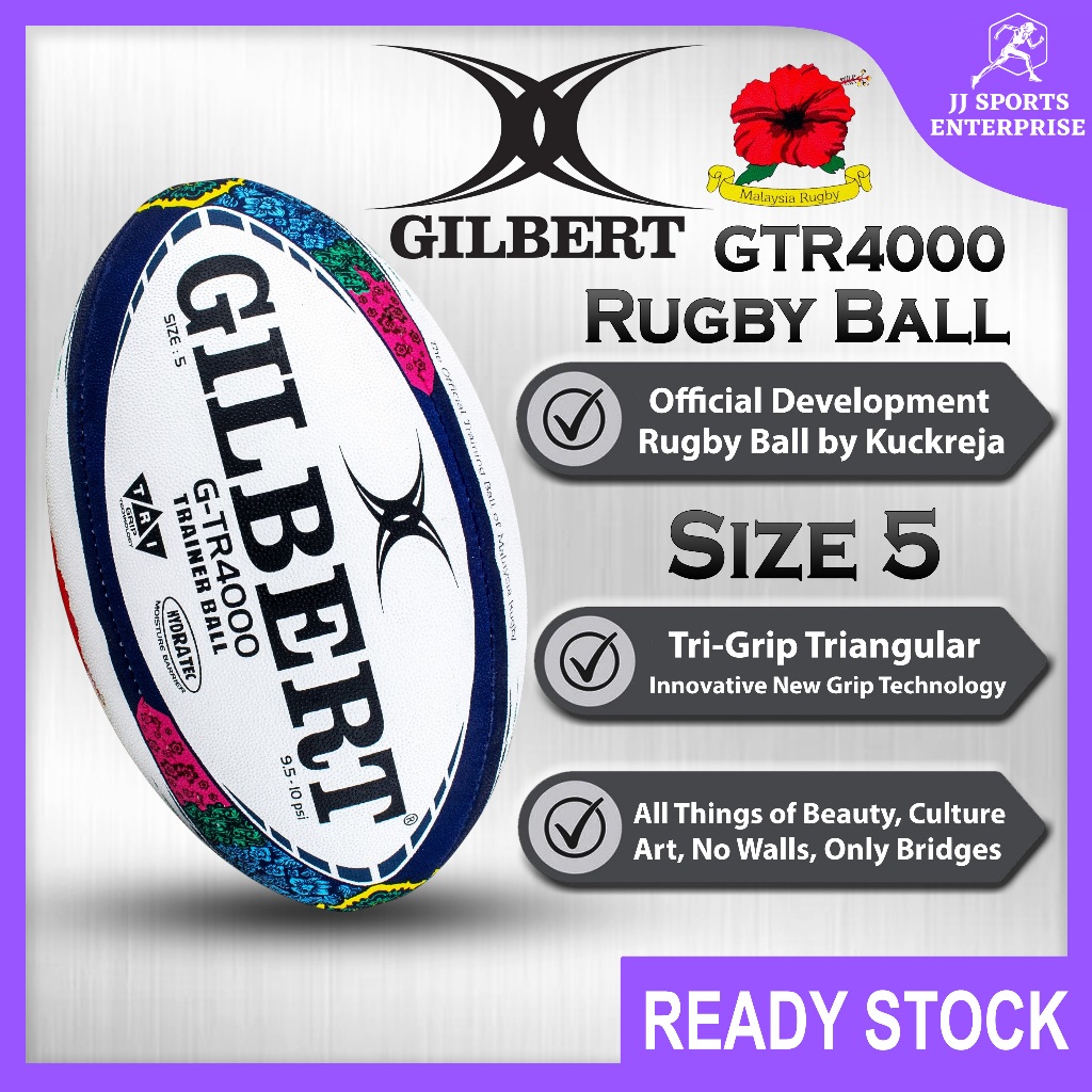 Gilbert GTR4000 GTR 4000 (Size 5) Rugby Ball Wau Bulan Songket Official ...