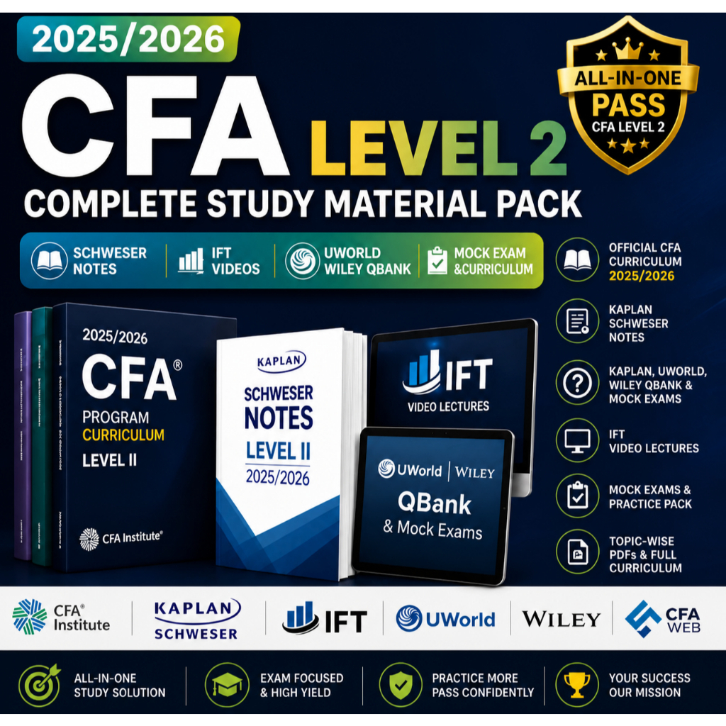 2025/2026 CFA Level 2 Complete Study Pack- Schweser Notes, IFT Videos ...