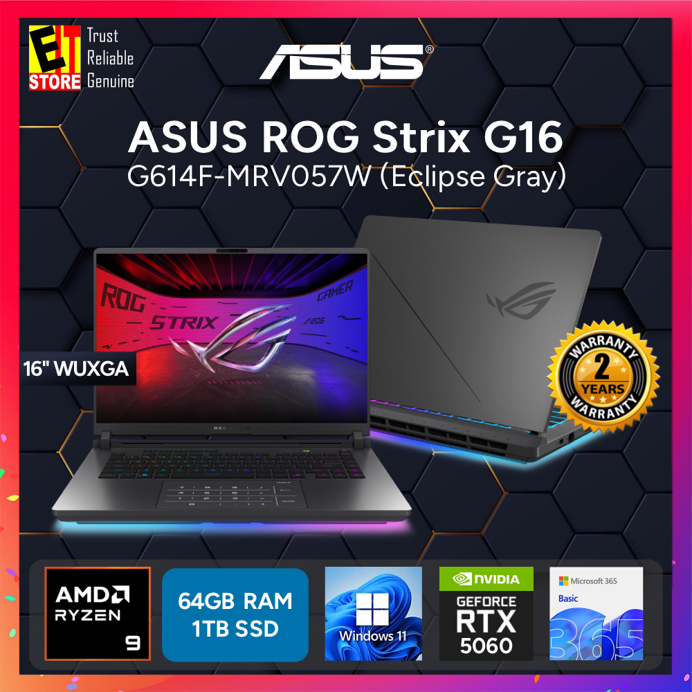 ASUS ROG Strix G16 G614F-MRV057W (RYZEN 9 9955HX/32GB/1TB/RTX5060 8GB ...
