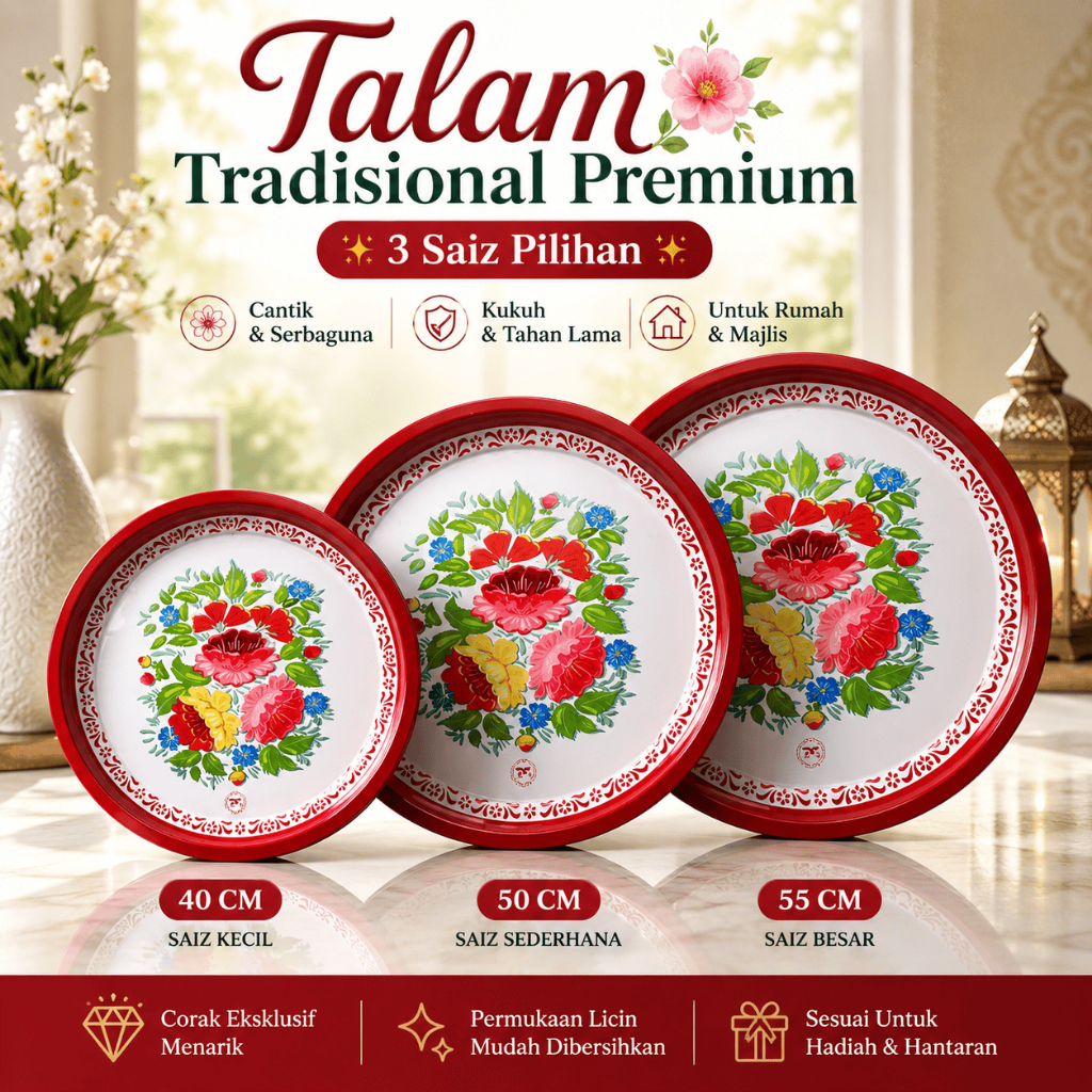 Talam Dulang Besi/Round Tray 40 ~50 cm | Shopee Malaysia
