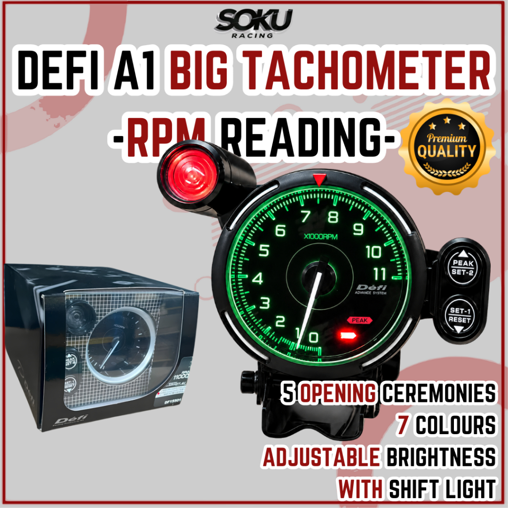Defi A1 Big Tachometer Rpm Meter 3.75