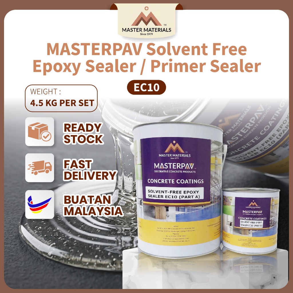 MASTERPAV Solvent Free Epoxy Sealer/Primer Sealer (4.5kg/Set) EC10 ...