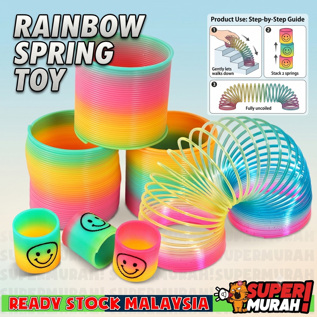 Magic Rainbow Spring Toy for Kid Assortment Plastic Coil Spring Toy ...