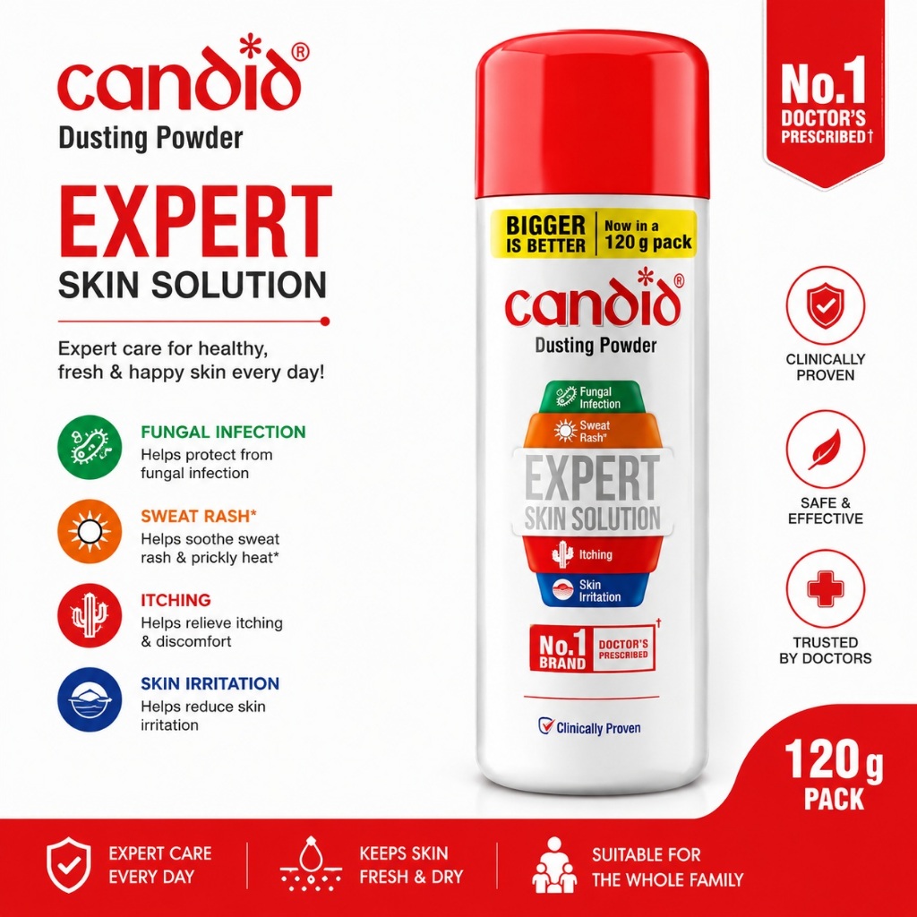 Candid Dusting Powder | Prevents Sweat Rash, Itching, Itching, Fungal ...