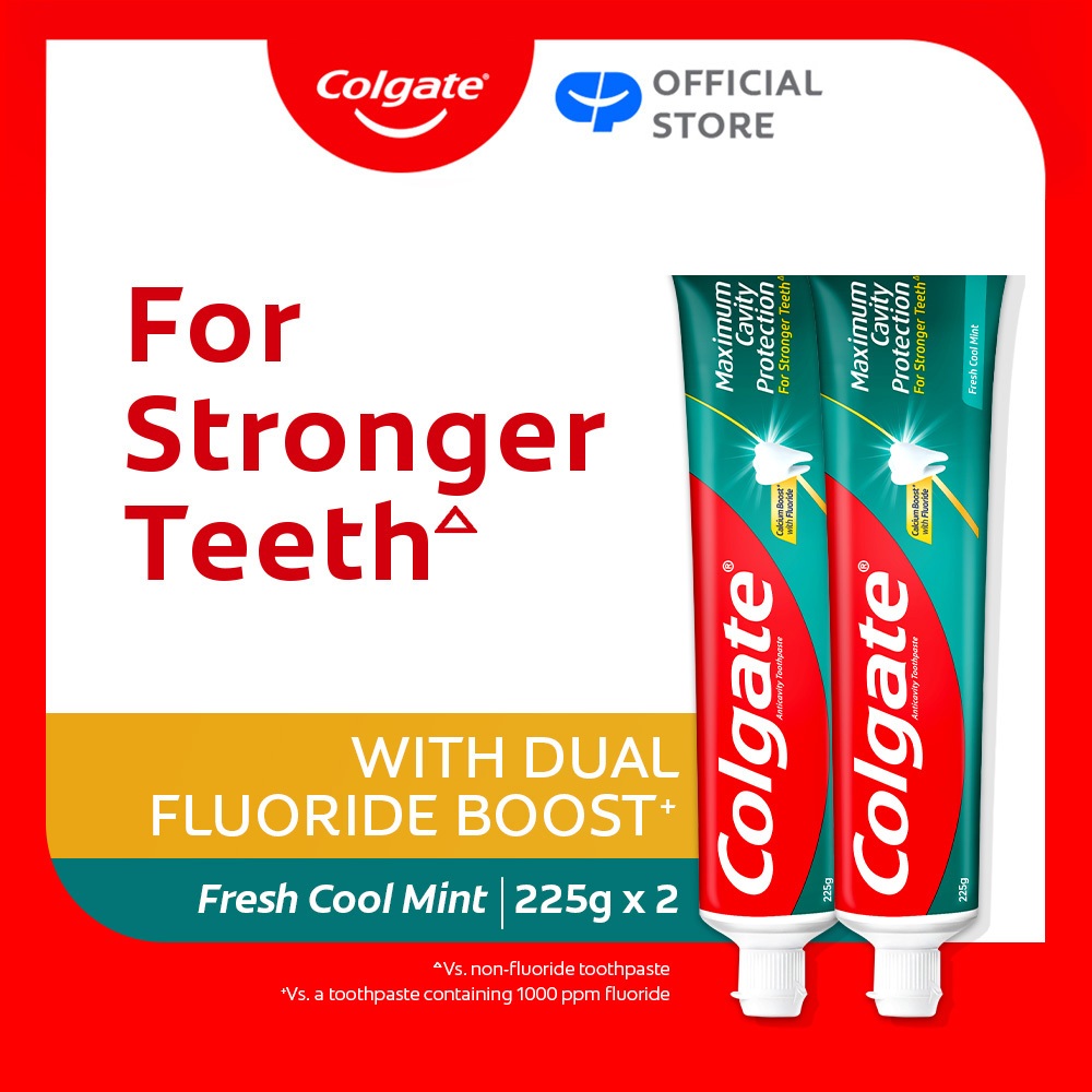 Colgate Maximum Cavity Protection Fresh Cool Mint Toothpaste (225g x 2 ...