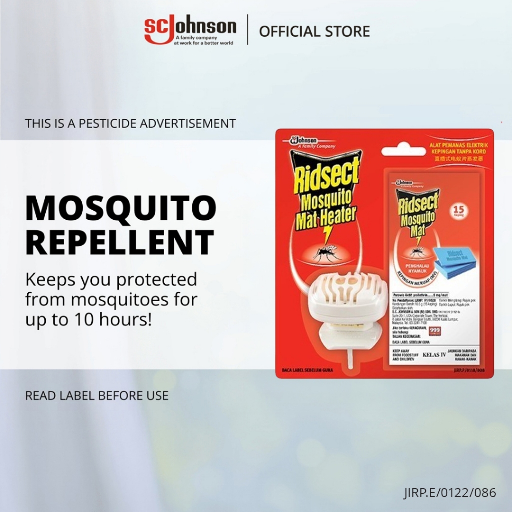 Ridsect Mosquito Repellent Cordless Mat Heater (+ 15's Mat Refill ...