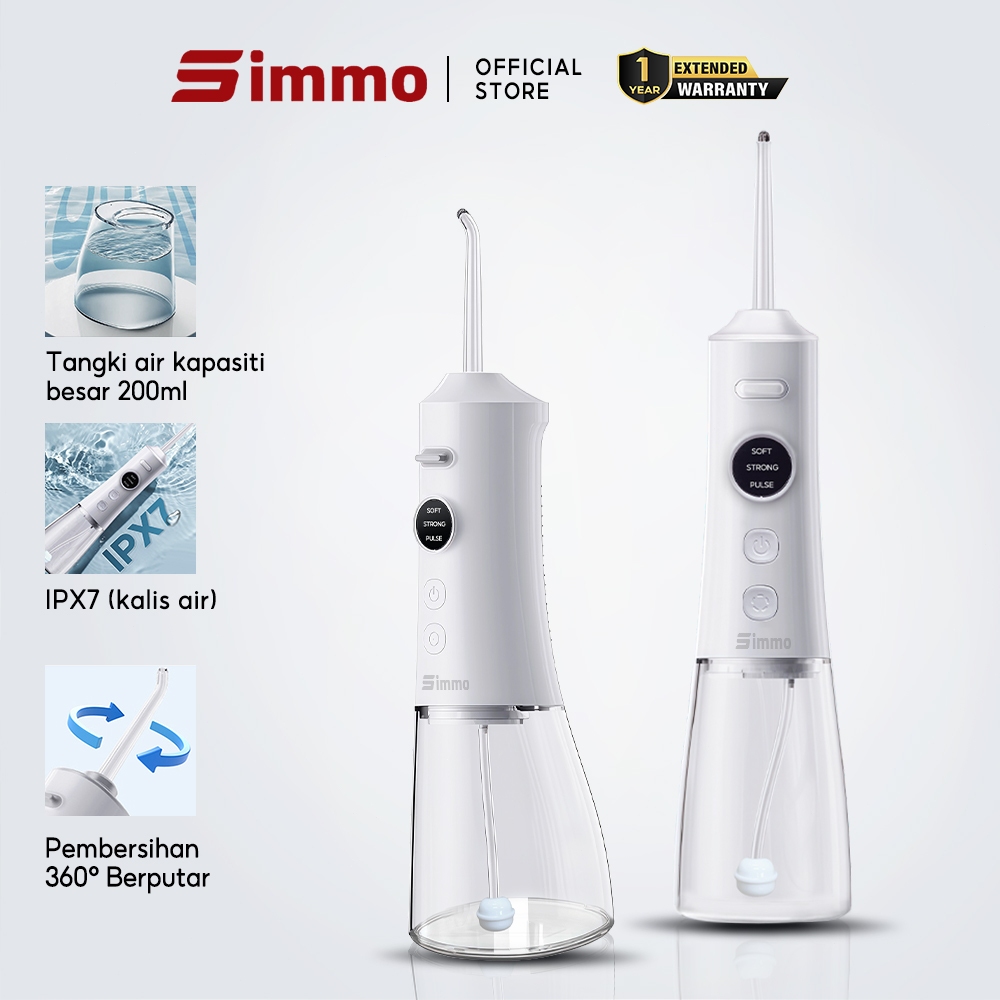 Simmo Water Flosser Portable Travel Oral Irrigator Cordless ...