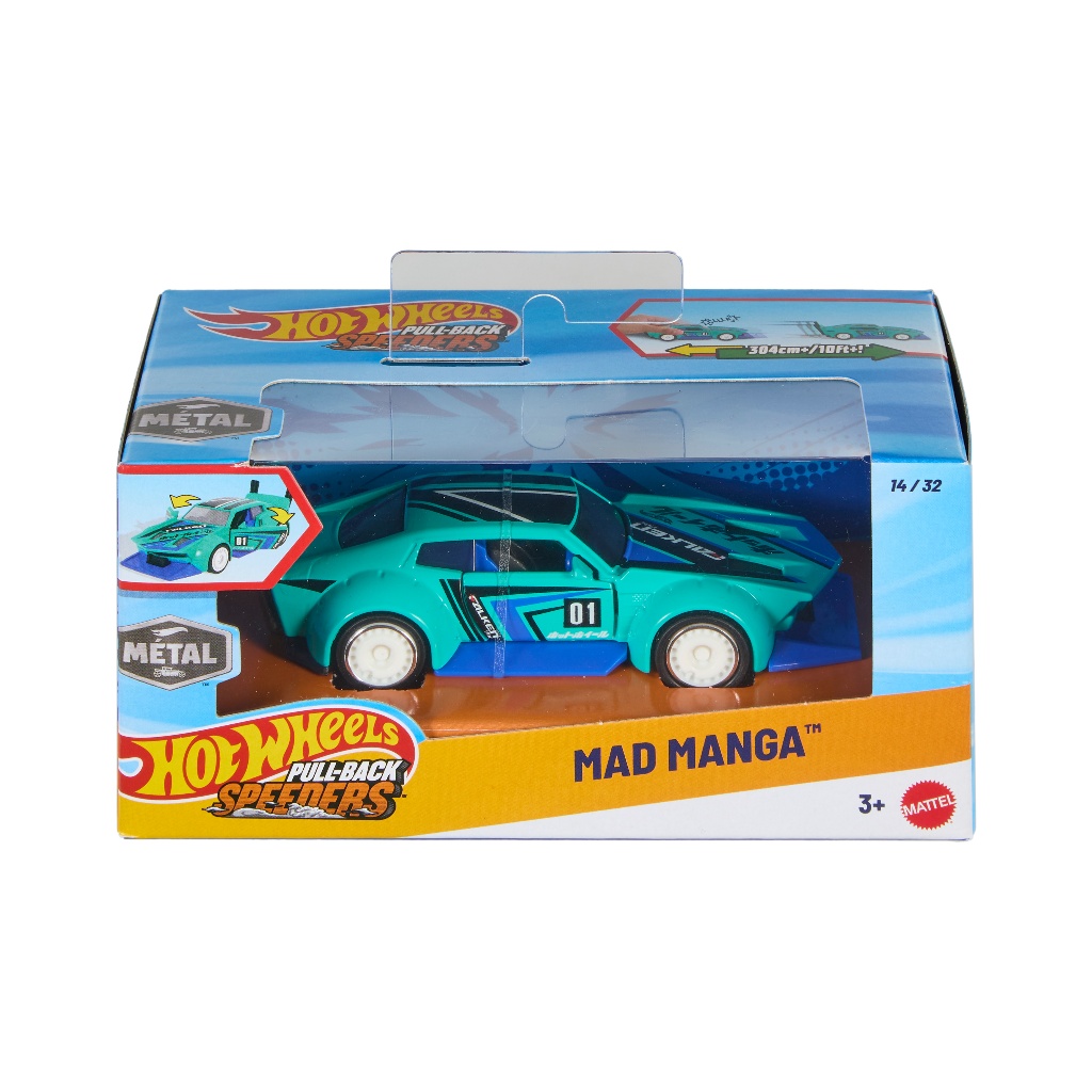 Hot Wheels Pull-Back Speeders Toy Car In 1:43 Scale Pull Car