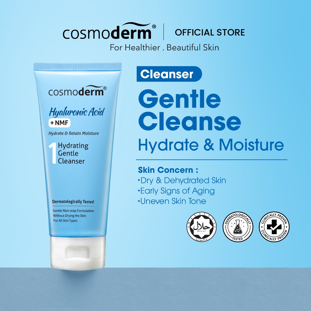 Cosmoderm Hyaluronic Acid Hydrating Gentle Cleanser 125ml, Face Wash ...