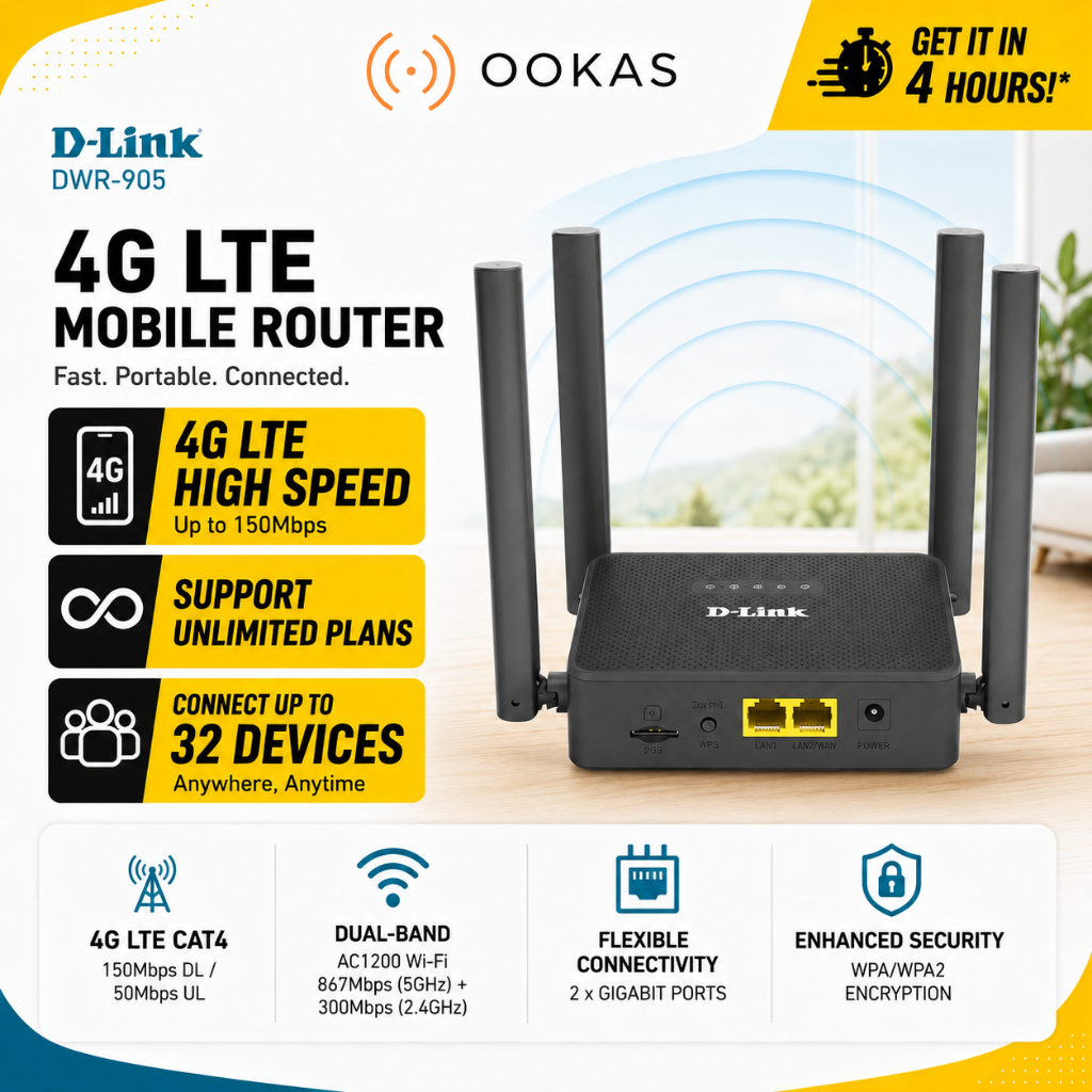 D-Link DWR-M905 Unlimited Data Hotspot 4G LTE Direct SIM Wireless WiFi ...