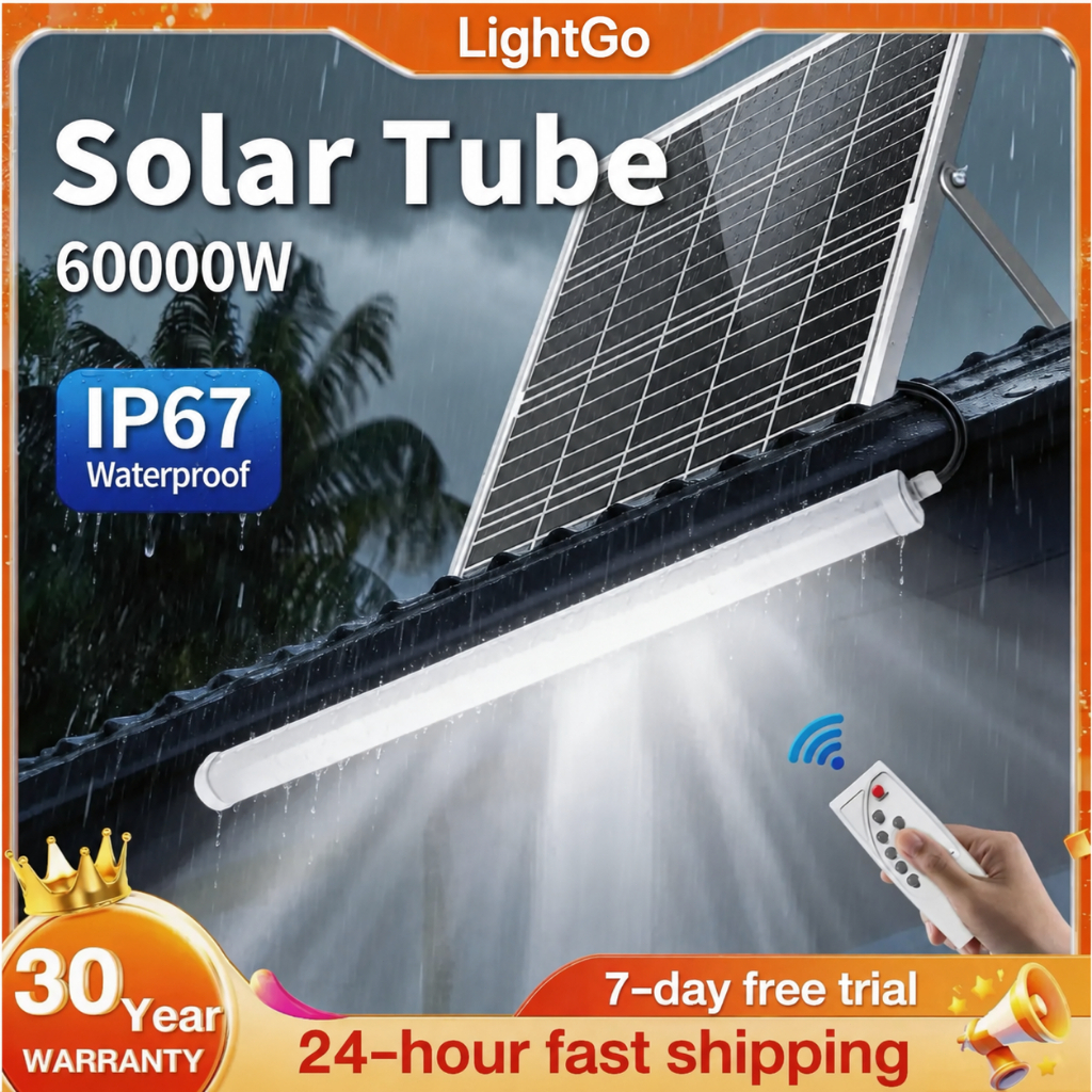 Lampu Solar Outdoor Waterproof Solar LED Tube Light Creates Warm ...