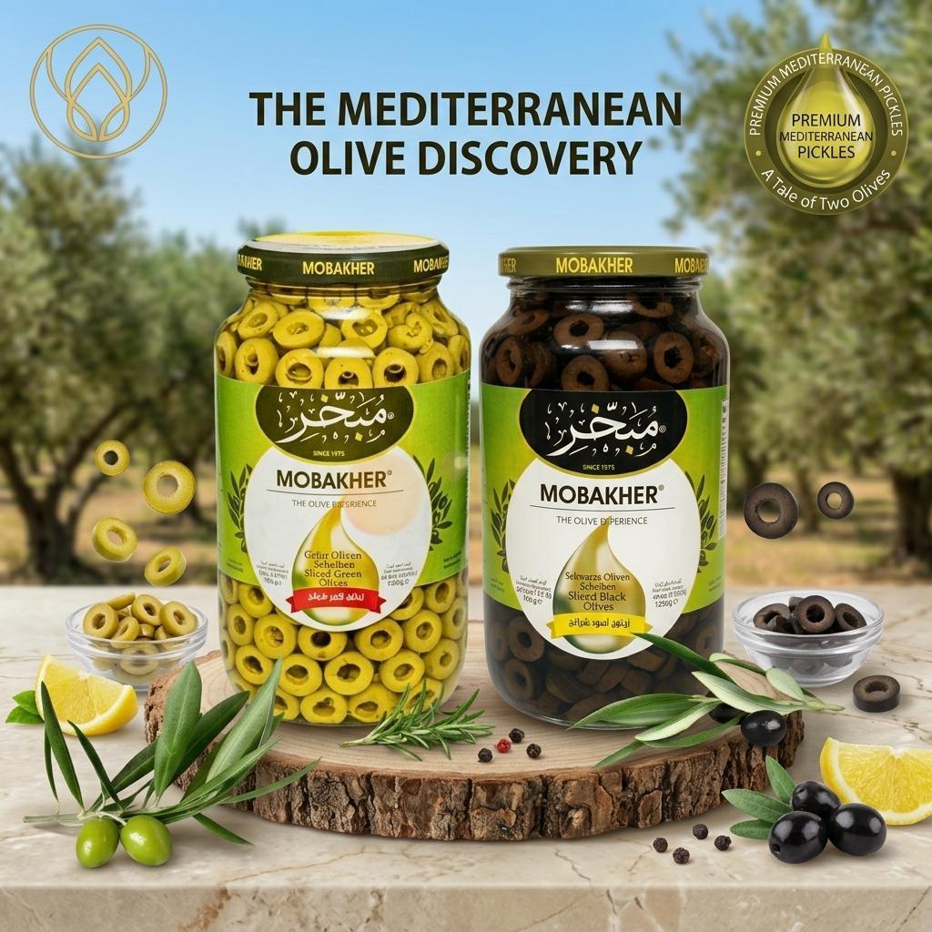 MOBAKHER Sliced Olives | Green & Black | 1250g High Quality!! | Shopee ...