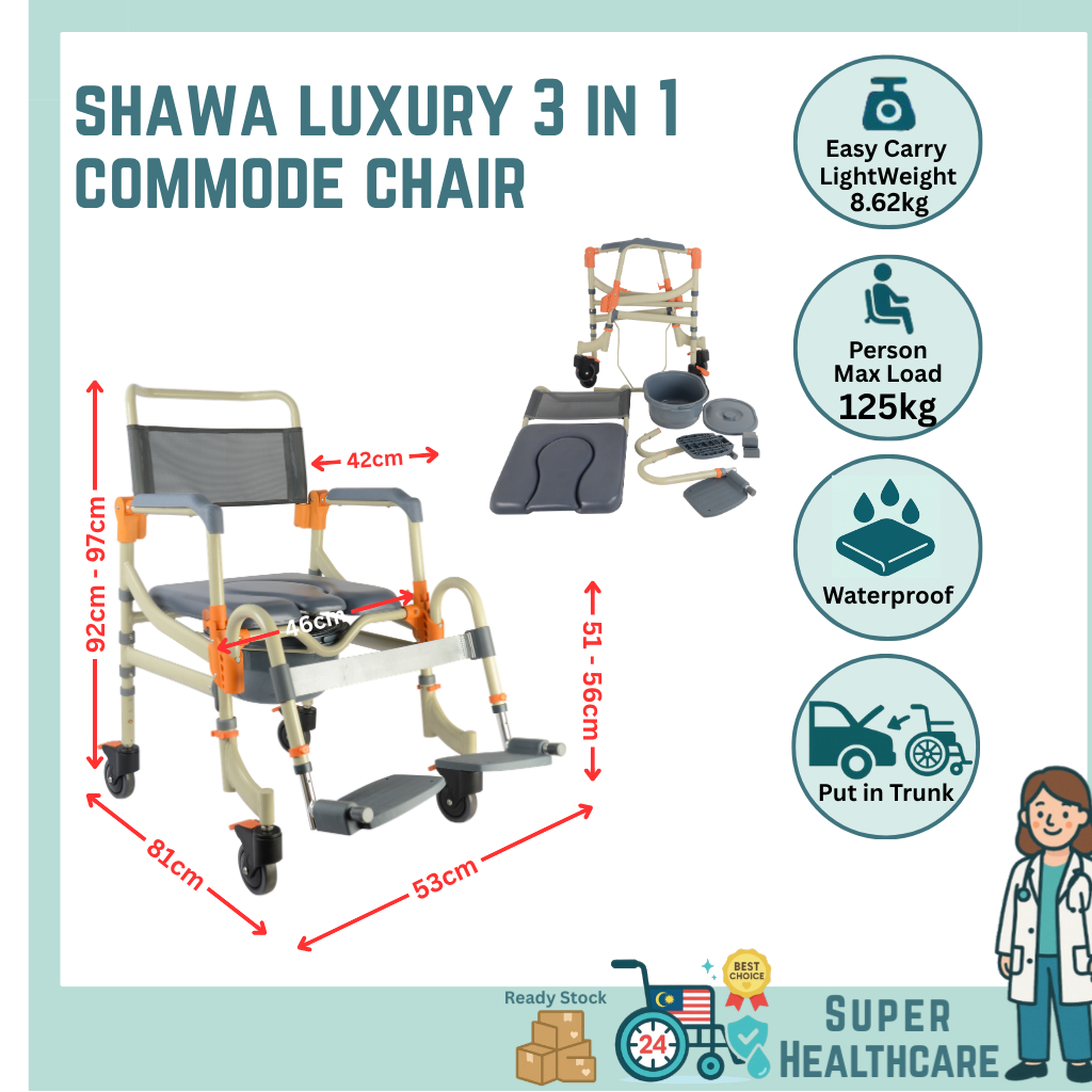 [100% Anti Rusty] ROGER PLUS ULTRA LIGHT 2 IN 1 ALUMINUM COMMODE ...