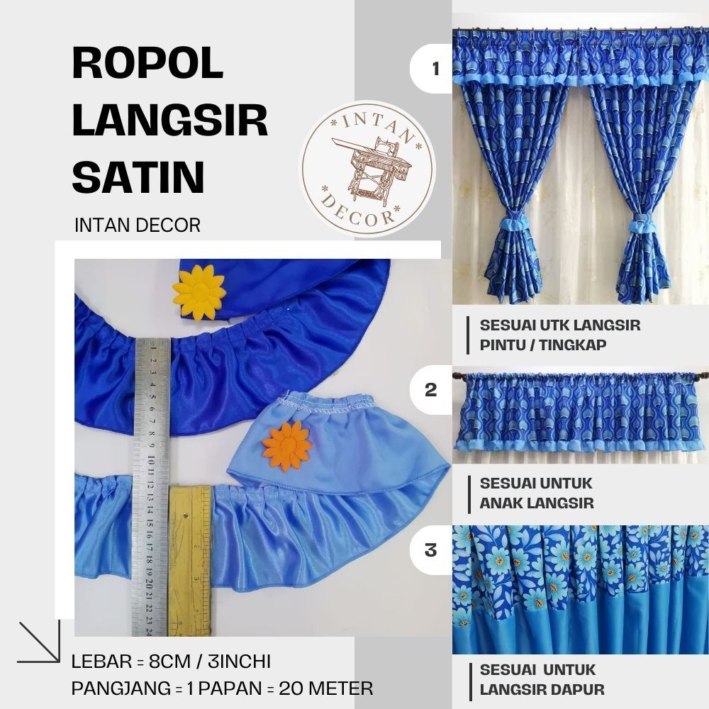 READY STOCK ROPOL LANGSIR KAIN SATIN SIAP KEDUT | Shopee Malaysia