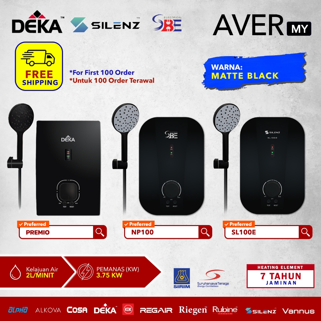 DEKA PREMIO / Silenz SL100 / SBE NP100 NO PUMP Water Heater / Pemanas ...