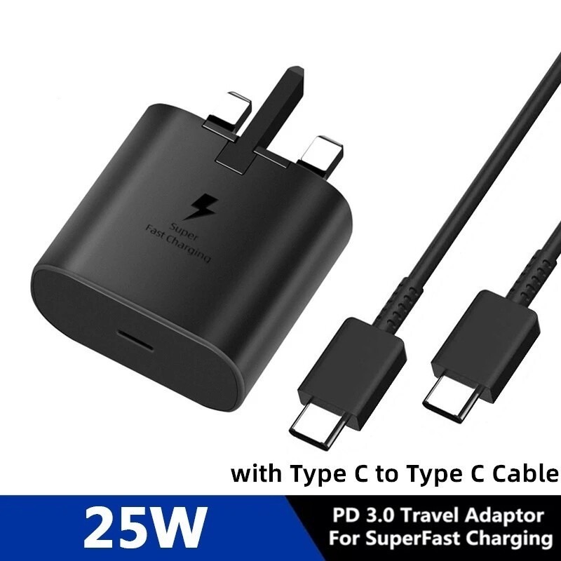 For Sam Galaxy Compatible Super Fast Charge Travel Adapter (25W) With ...