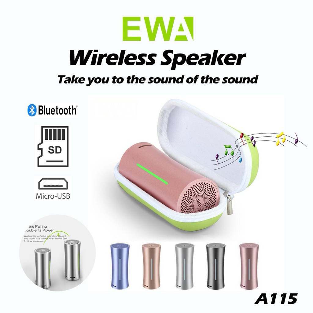 Original EWA A115 Bluetooth Mini Speaker Portable Super Bass Wireless ...