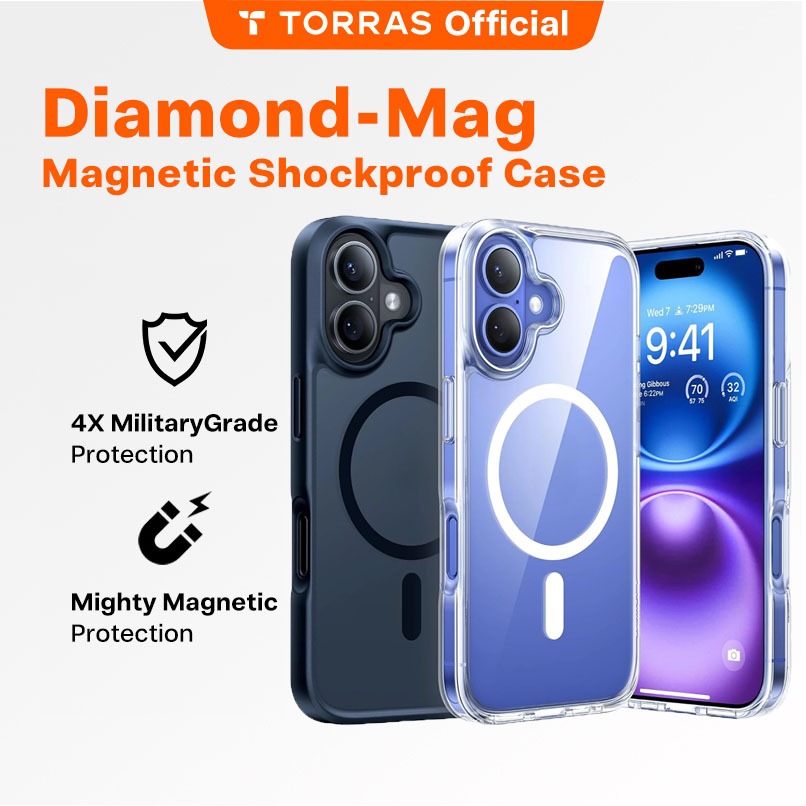 TORRAS Diamond-Mag Magnetic Shockproof Case Slim Yellowing-Resistant ...