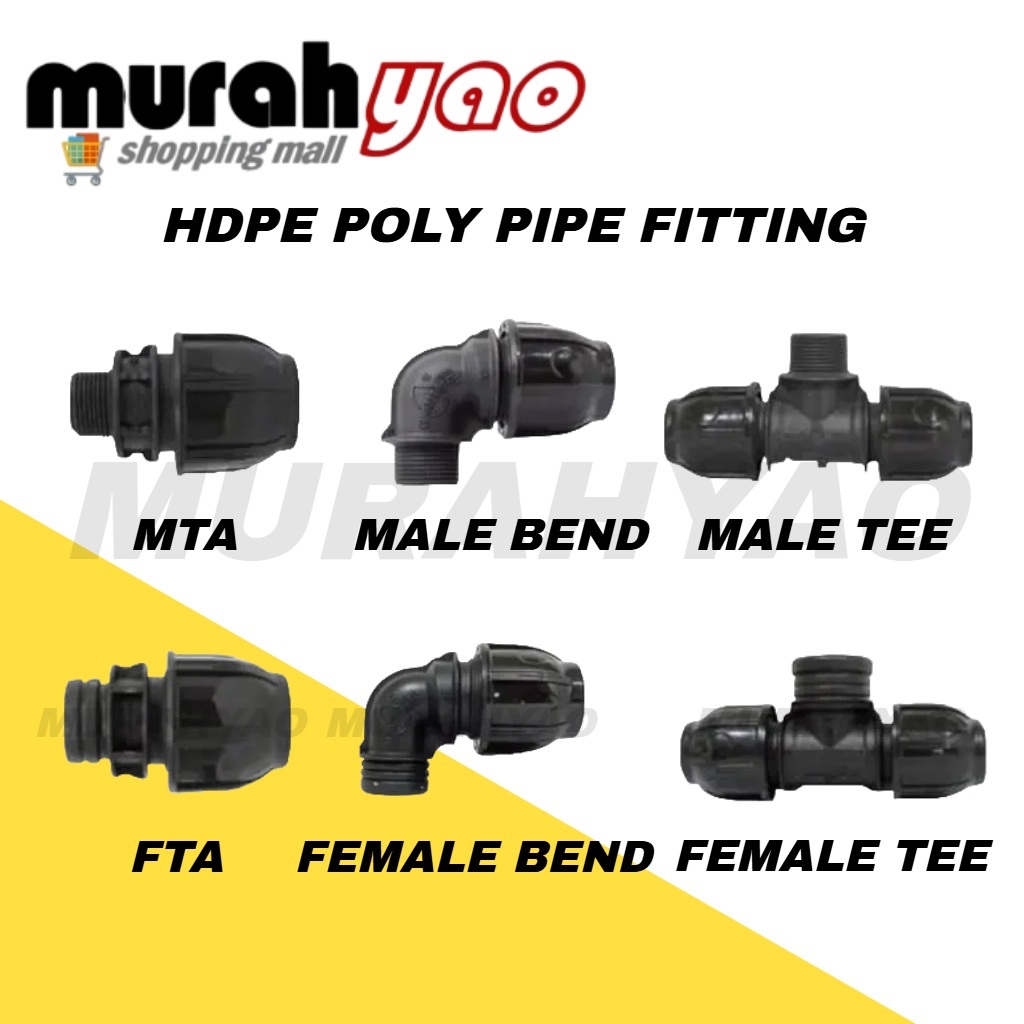 K'Brand HDPE Poly Pipe Fitting Poly Connector Plumbing FTA MTA FB MB FT ...