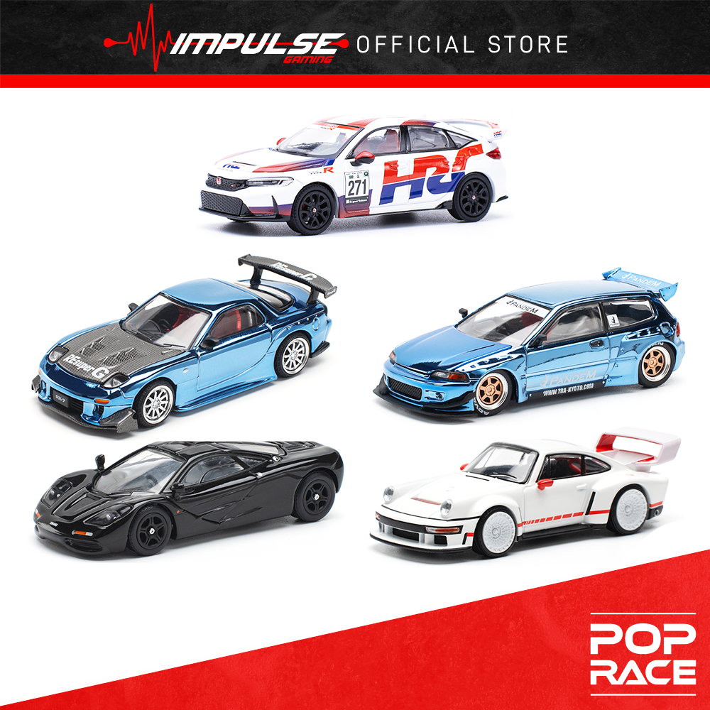 PopRace 1/64 Diecast Civic Type-R FL5 / Civic EG6 / RX7 Re-Amemiya ...