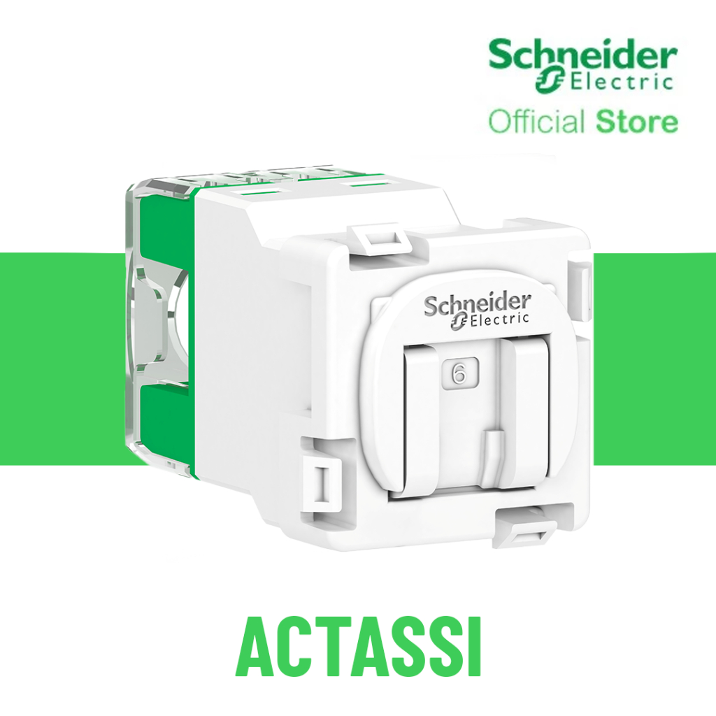 Schneider Electric Actassi RJ45 JACK CAT6 UTP 30M SHUTTER WHITE ...
