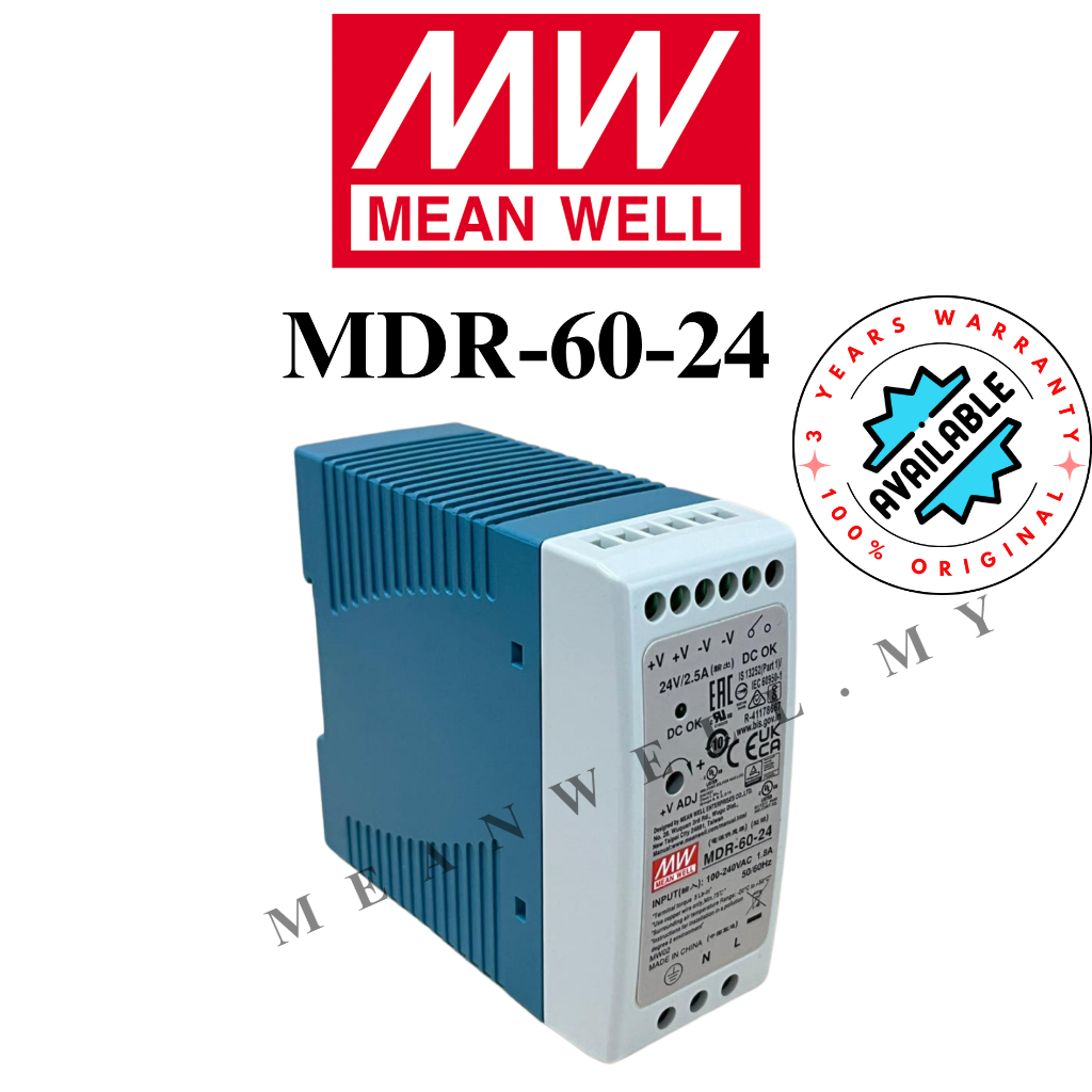 Produktbild von MEAN WELL SGA60E24-P1J Steckernetzteil – 60 W, 24 V, 2,5 A, Eurostecker, 150 Cm Kabel, DC 2,1/5,5 Mm