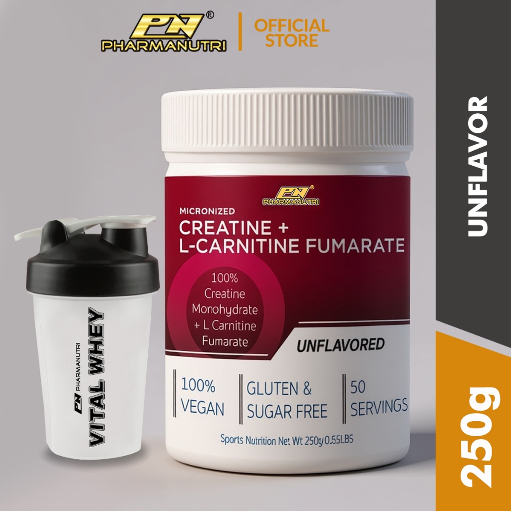 Halal Pharmanutri Creatine Monohydrate CMO500 + L-Carnitine Fumarate (250g)  50 servings 2 in 1 | Shopee Malaysia