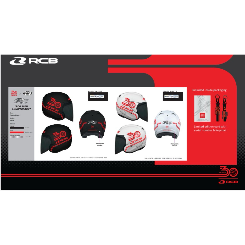 ARC Ritz Helmet RCB LIMITED EDITION 30TAHUN ANNIVERSARY 100% Original ...