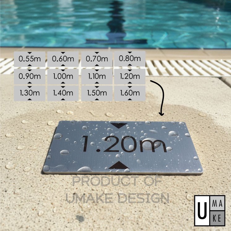 Stainless Steel Sign Tells The Depth Level Swimming Pool - made with ...