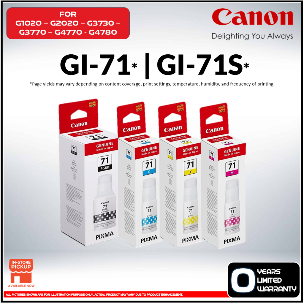 Canon GI-71 GI-71s Refill Ink Genuine Replacement For PIXMA G1020 G2020 ...